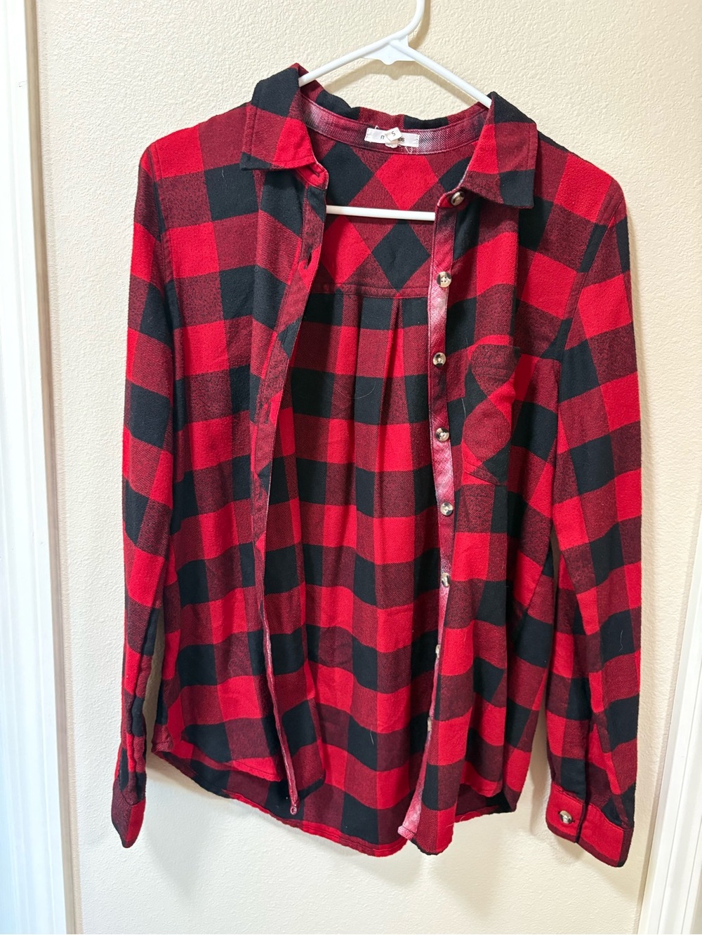 Maurices Red and Black Buffalo Plaid Button-Down Shirt